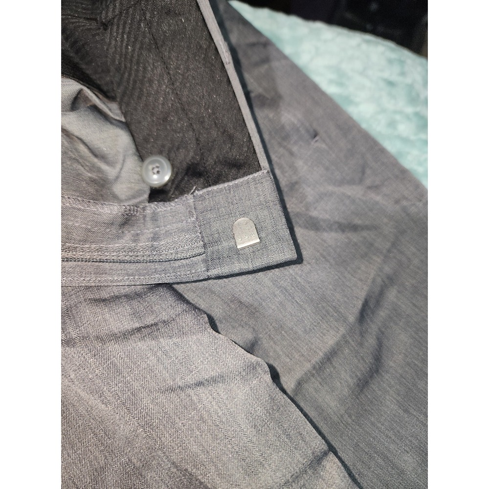 Haggar Mens Gray Pleated Dress Pants Cuffed Trousers 36x32 - Picture 4 of 7